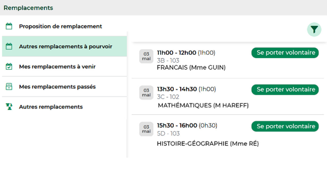 capture cran tableau de remplacement