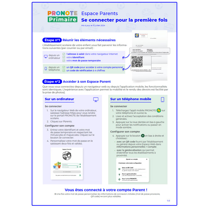 Notice parents PRONOTE Primaire